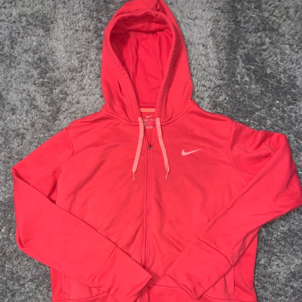 Pink Nike zip up sweatshirt